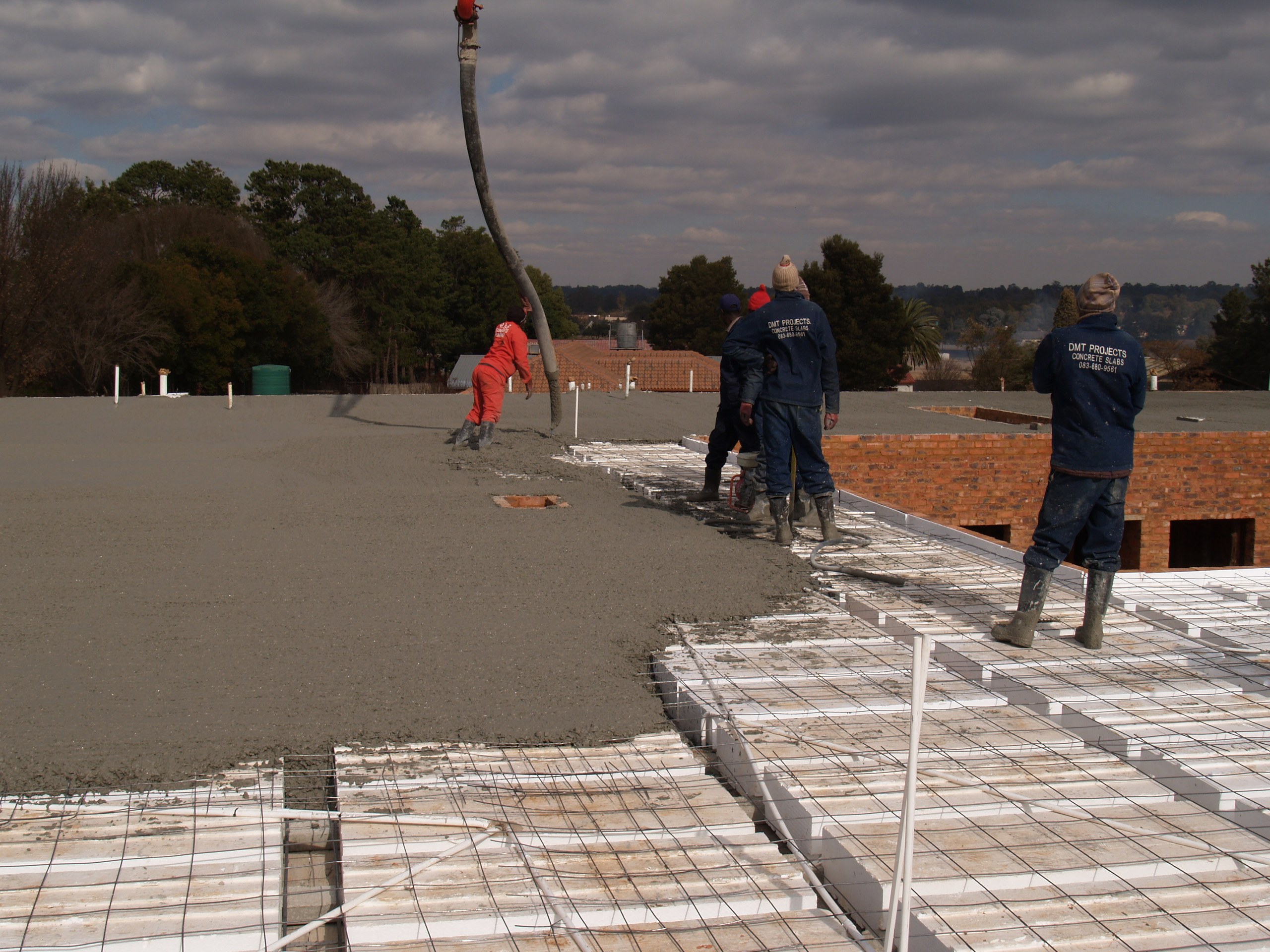The finished suspended floor, screeded flat and ready for the storey above.